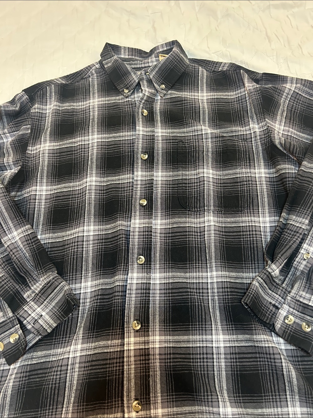 Duck Head Black and White Plaid Button-Down Shirt